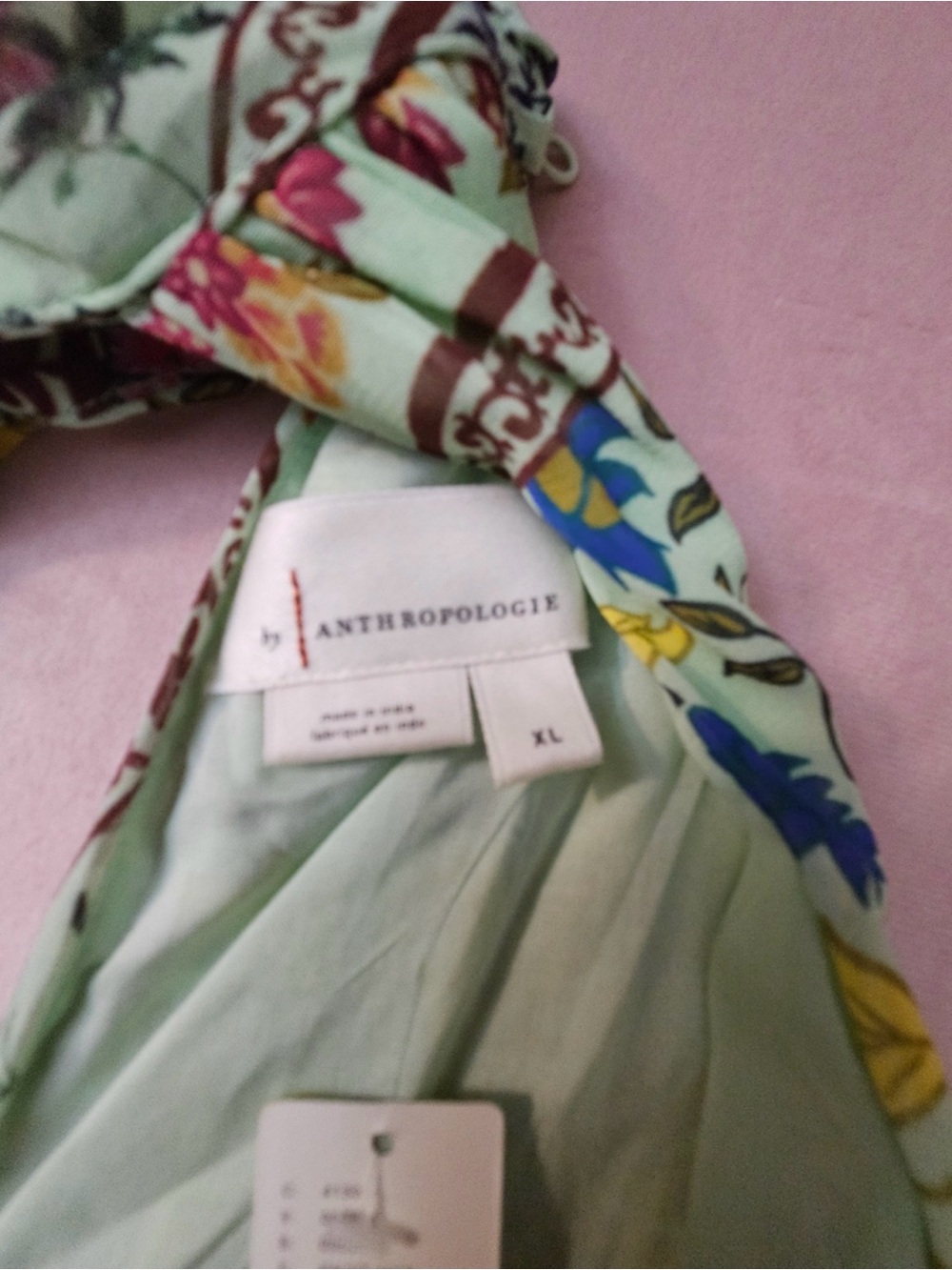 Anthropologie Halter Floral Maxi Dress in Mint, Yellow & Green - Picture 7 of 10